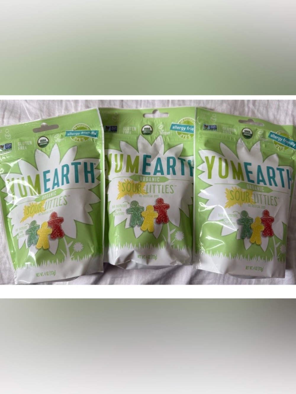 Yum Earth Organic Sour Littles Gummies 4 Oz Lot Of 3 Bags